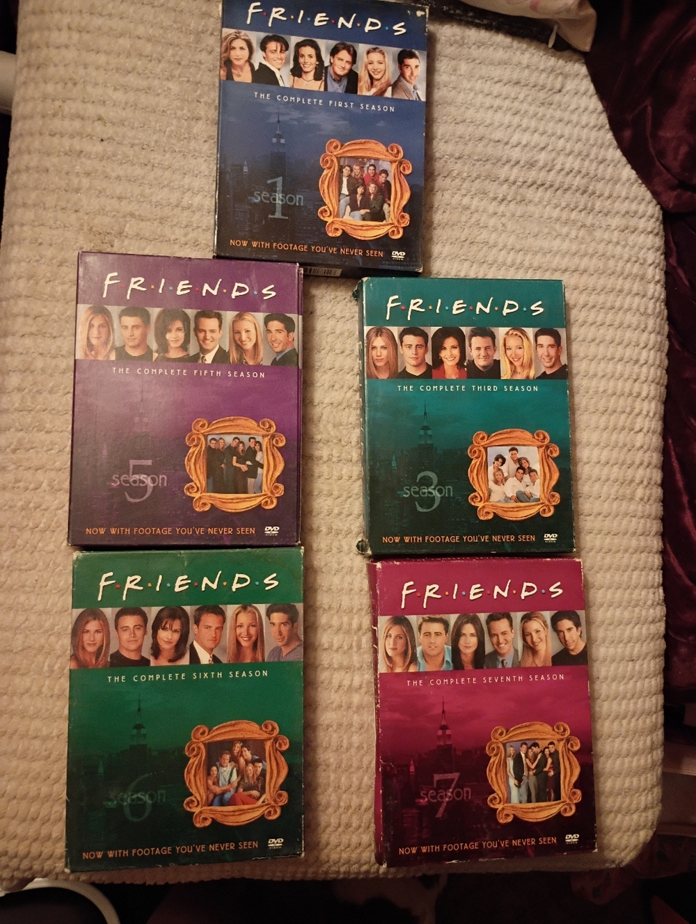 FRIENDS DVD Seasons Box Set - Teal, Purple, Green, Navy, Magenta Covers